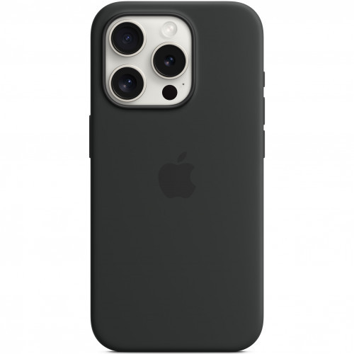 Apple Чехол для iPhone 15 Pro Silicone Case with MagSafe - Black аксессуары для смартфона (MT1A3ZM/A) - фото 3 - id-p112523756