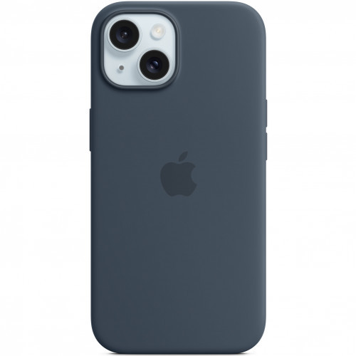 Apple Чехол для iPhone 15 Silicone Case with MagSafe - Storm Blue аксессуары для смартфона (MT0N3ZM/A) - фото 1 - id-p114243630