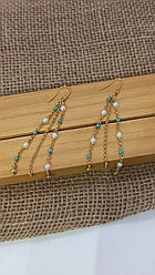 Серьги с жемчугом / 9 см / ЕВ 90  ( пр. Абая 141 )