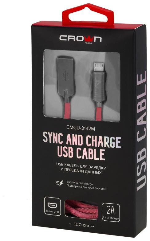Зарядный кабель USB-Micro CROWN CMCU-3132M - фото 3 - id-p100762017
