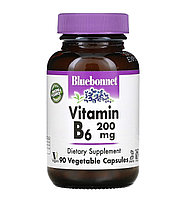 Bluebonnet витамин В6, 200мг, 90 растительных капсул