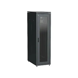 ITK Шкаф сетевой 19" LINEA N 42U 600х1000 мм стеклянная передняя дверь черный IEK E-PRO