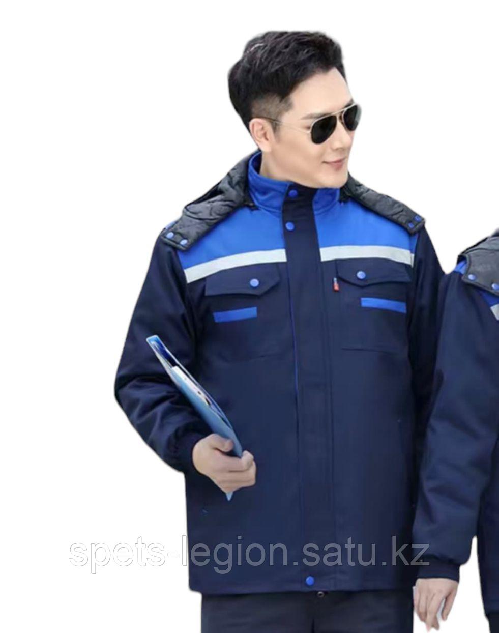 Зимняя куртка со съемным подкладом синяя - фото 1 - id-p114310532