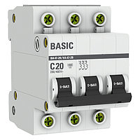 Автоматический выключатель 3P 20А (C) 4,5кА ВА 47-29 Basic