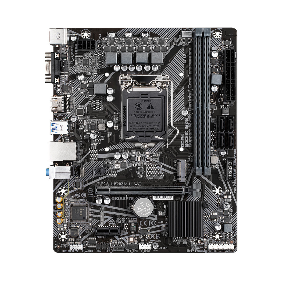 Материнская плата Gigabyte H510M H V2 / LGA1200 / DDR4 / M.2 / HDMI / VGA - фото 3 - id-p114313315