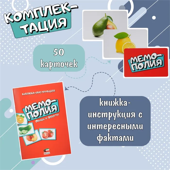 Игра настольная Attivio Мемополия Фрукты овощи и ягоды
