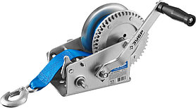 ЗУБР  1,1т, 10 м, Ручная барабанная тяговая ленточная лебедка, Профессионал (43115-1.1)