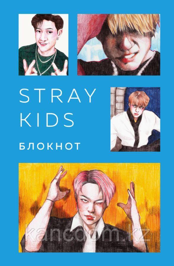 Блокнот А5 "Stray Kids" мяг. обложка, 128стр. голубая - фото 1 - id-p114321160