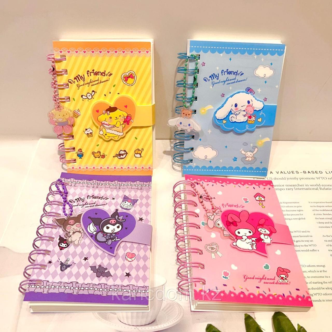 Блокнот А7 "Sanrio" на спирали, 70л. в линию XQ-2006