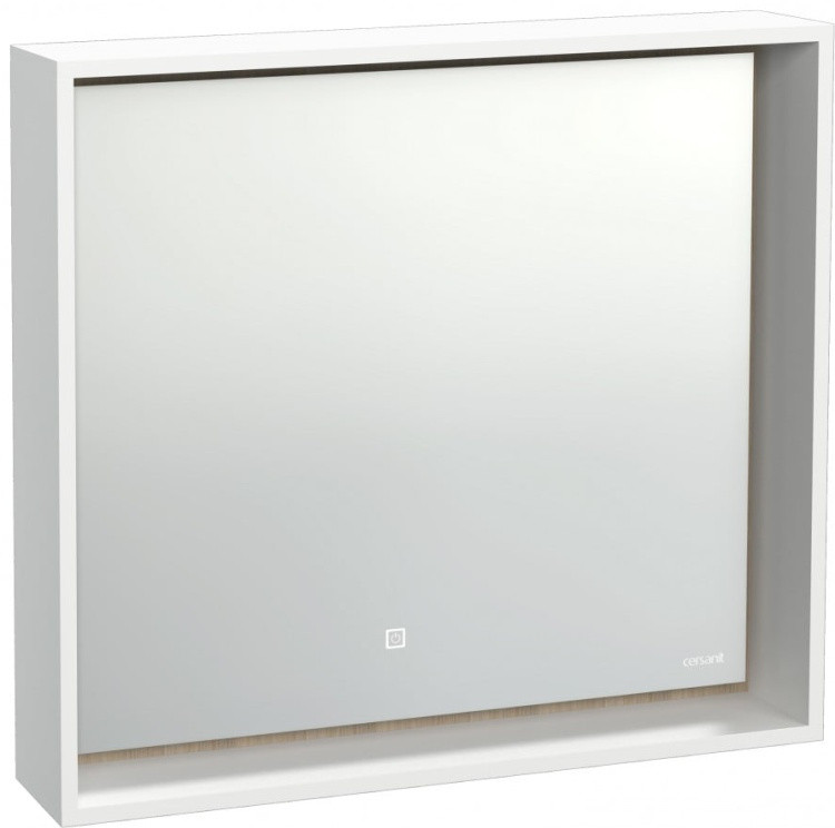 Зеркало LOUNA 80 с подсветкой прямоугольное универсальная белый - фото 1 - id-p114333547