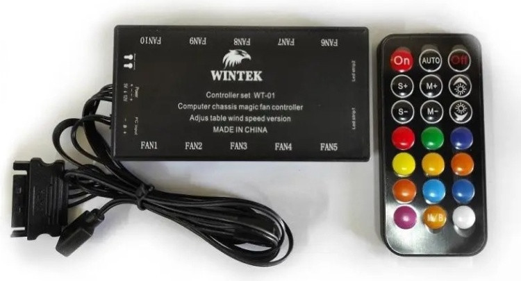 Контроллер Wintek WT-01, 6*6 pin, беспроводной пульт управления, кабель для ASUS, MSI и Gigabyte - фото 1 - id-p114335651
