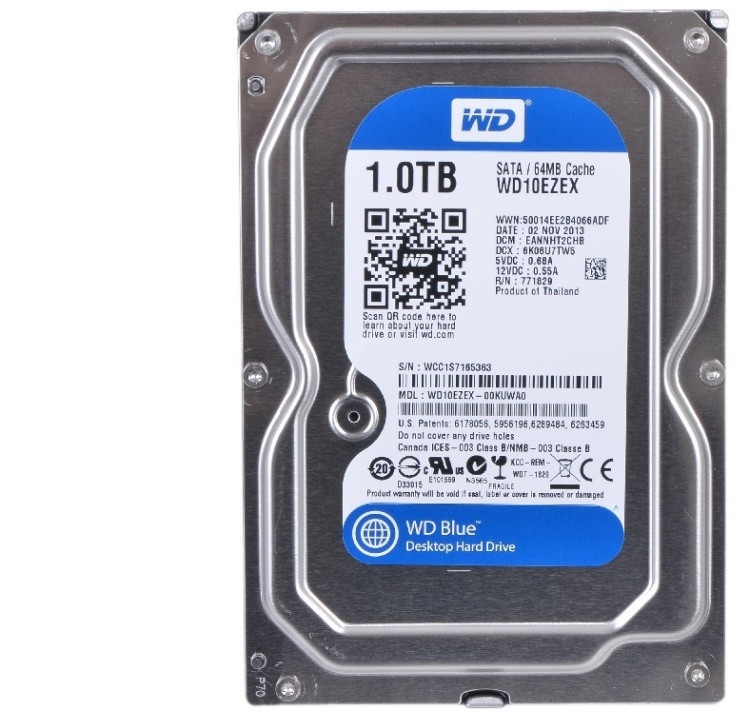 Жесткий диск HDD 1Tb Western Digital Blue WD10EZEX - фото 1 - id-p114329988