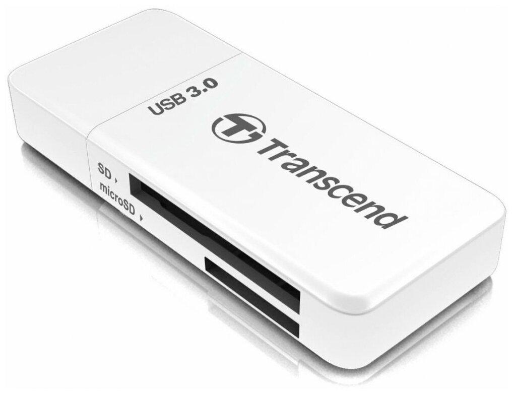 Кардридер Transcend TS-RDF5W, USB3.0 SD/microSD белый - фото 1 - id-p114347578