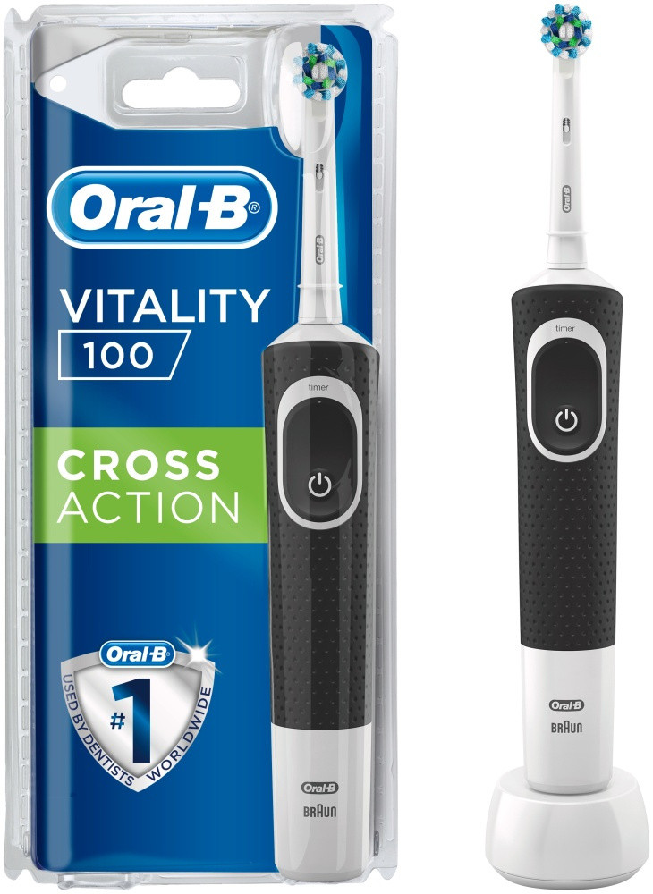 Электрическая щетка Oral-B механическая Vitality 100 CrossAction щетина средняя - фото 1 - id-p114329155