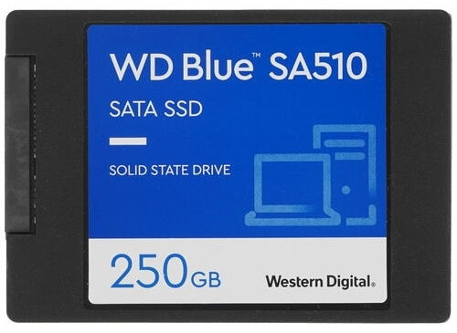 Твердотельный накопитель 250GB SSD WD BLUE SA510 2.5 SATA3 R555Mb/s, W440MB/s WDS250G3B0A - фото 1 - id-p114341732