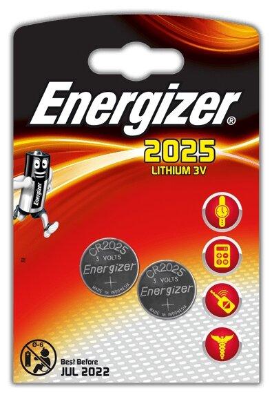 Элемент питания Energizer CR2025 -2 штуки в блистере. - фото 1 - id-p114347711