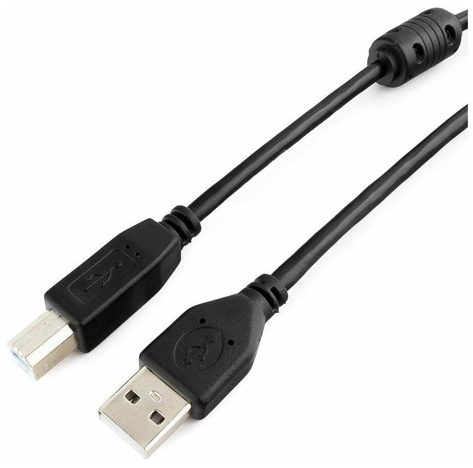 Кабель USB 2.0 Pro Cablexpert CCF-USB2-AMBM-10, AM/BM, 3м, экран, феррит.кольцо, черный, пакет - фото 1 - id-p114346883