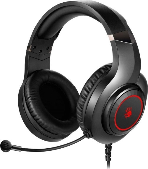 Наушники игровые Bloody G220S USB/20Hz-20kHz/16Om/100dB/Mic:100Hz-10KHz/44dB/2m/Черный - фото 1 - id-p114334294