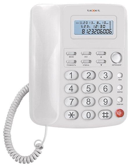 Телефон проводной Texet TX-250 белый - фото 1 - id-p114347103