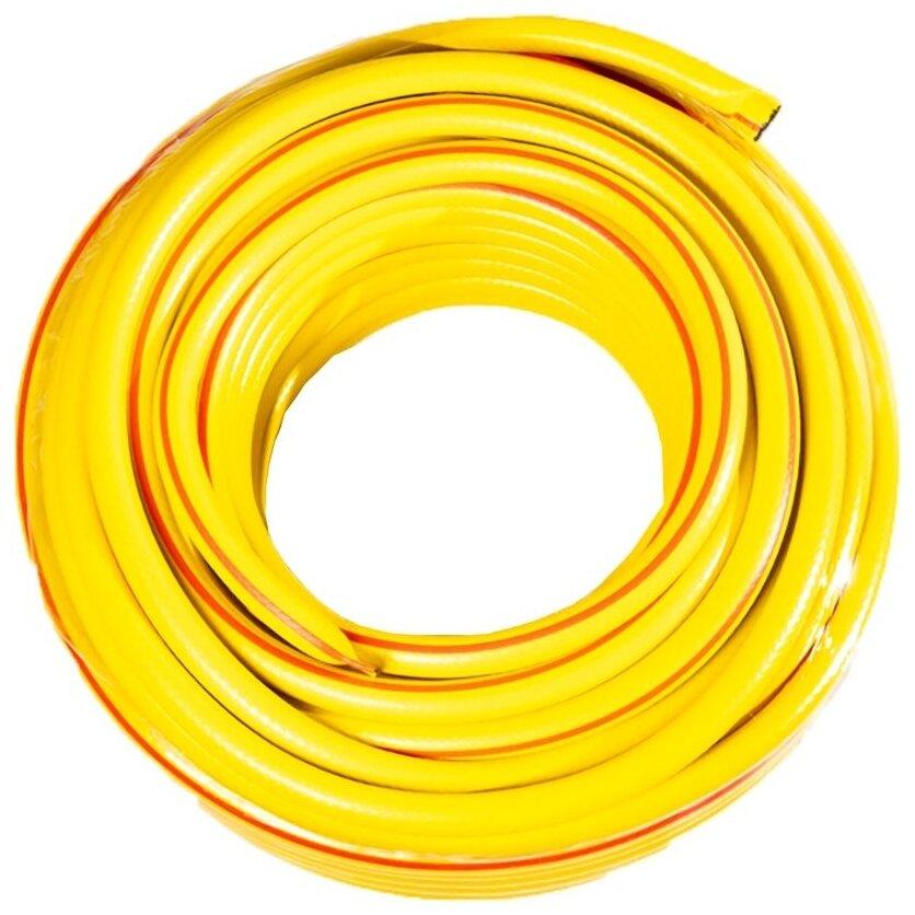 Шланг поливочный ПВХ усиленный, пищевой трехслойный армированный 3/4, 50 м (жёлтый) Вихрь, шт - фото 1 - id-p114341233