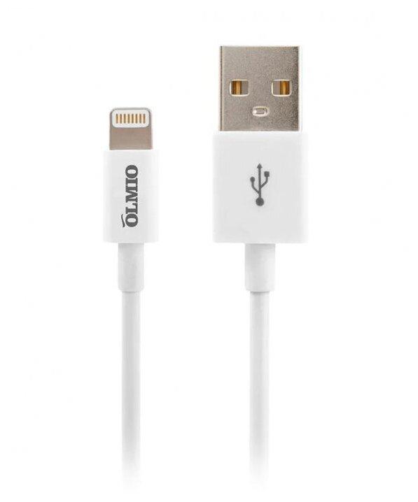 Кабель Olmio USB 2.0 - Lightning, для Apple iPhone/iPod/iPad, 1м, белый - фото 1 - id-p114347235