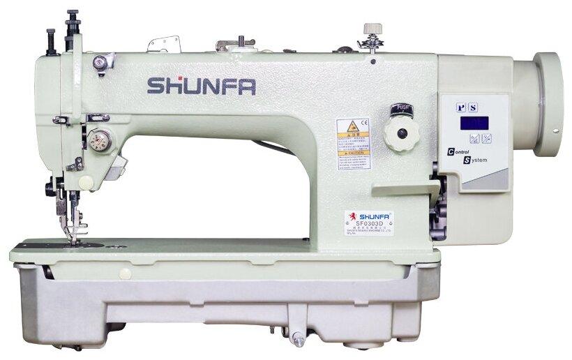 Прямострочная швейная машина верхнего и нижнего продвижения для тяжелых тканей SHUNFA SF0303D со столом - фото 1 - id-p114340349