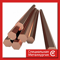 Шестигранник бронзовый 10 мм БрКМц3-1 (CuSi3Mn1) ГОСТ 1628-78 тянутый