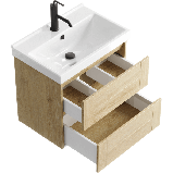 Тумба подвесная «ASTRID» 60см с умывальником Фостер 600 (цвет: дуб давос), фото 2