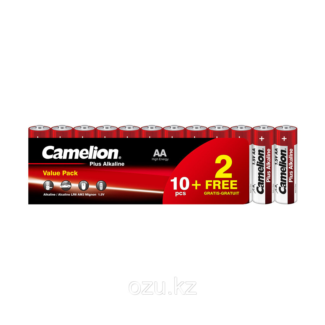 Батарейка CAMELION Plus Alkaline LR6-SP10+2 12 шт. в плёнке