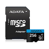 256 ГБ Карта памяти ADATA microSDXC (AUSDX256GUICL10A1-RA1) + адаптер черный