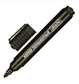 Маркер перманентный, 2-3 мм, круглый, черный, Attache Economy