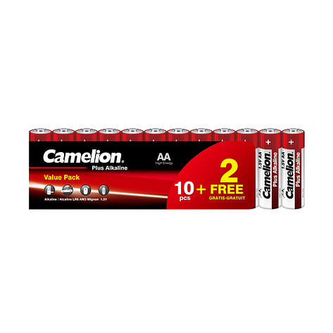 Батарейка CAMELION Plus Alkaline LR6-SP10+2 12 шт. в плёнке, фото 2