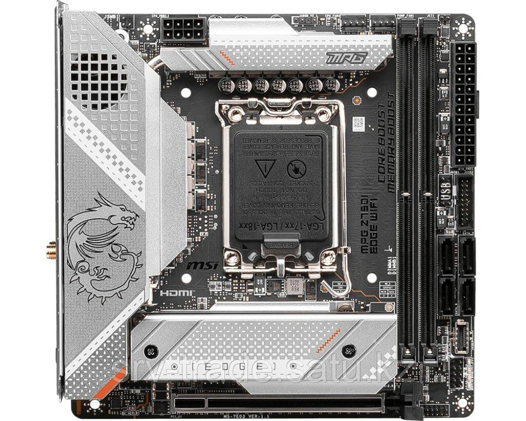 Материнская плата MSI MPG Z790I EDGE WIFI [LGA 1700, Intel Z790, 2xDDR 5, 3xM.2, 1xPCI-E x16, Mini-ITX] - фото 1 - id-p114362671