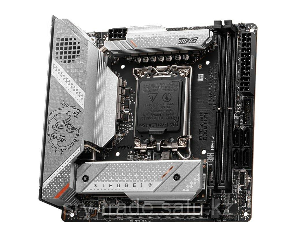 Материнская плата MSI MPG Z790I EDGE WIFI [LGA 1700, Intel Z790, 2xDDR 5, 3xM.2, 1xPCI-E x16, Mini-ITX] - фото 2 - id-p114362671