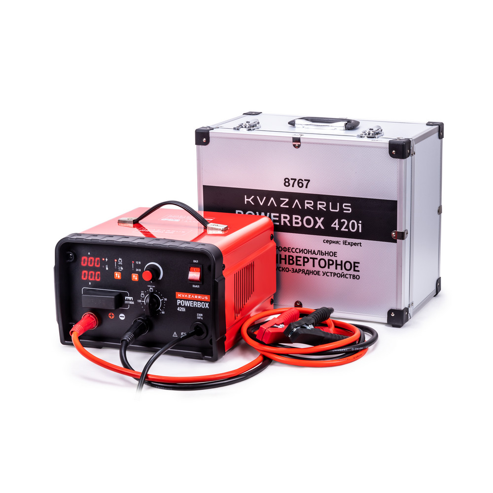 Инверторное пуско-зарядное устройство FoxWeld KVAZARRUS PowerBox 420i, таймер, алюминиевый кейс - фото 2 - id-p114381754