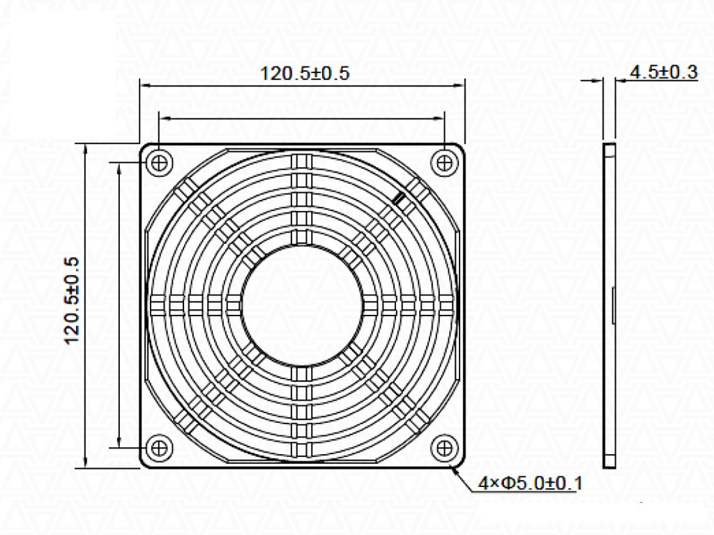 Решетка вентилятора 120мм с фильтром - фото 3 - id-p114383808