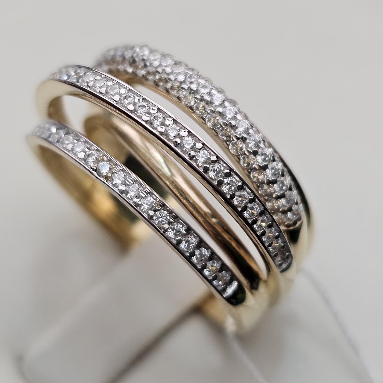 Золотое кольцо с фианитами ж/з 7,31гр, 585 проба, 18,5 размер - фото 5 - id-p114380291
