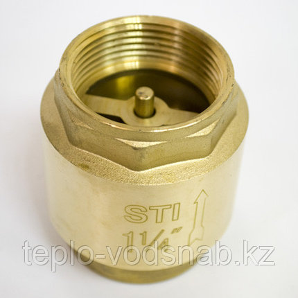 Клапан обратный муфтовый латунный шток DN32 (1 1/4"), PN10, фото 2