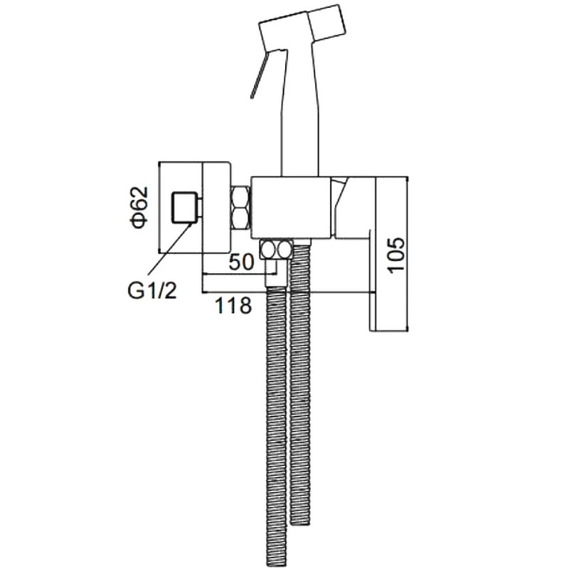 Гигиенический душ со смесителем Frap H801-6 F20801-6 Черный матовый - фото 10 - id-p114385468