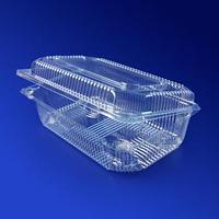 Kazakhstan Контейнер пластиковый 1400мл PET прозрачный с нераздельной крышкой 21,0х14,0х6,8см внешн 400 шт/кор