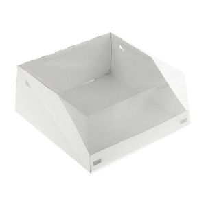 OSQ (Doeco) Коробка для торта белая с прозрачной крышкой ForG SLIDE W 22,5х22,5х10,0см - фото 1 - id-p112812748