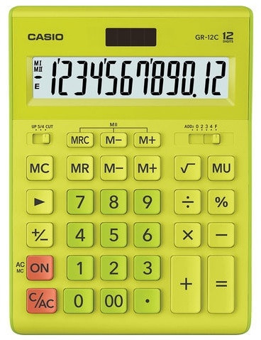 Калькулятор настольный CASIO GR-12C-GN-W-EP салатовый - фото 1 - id-p114346420