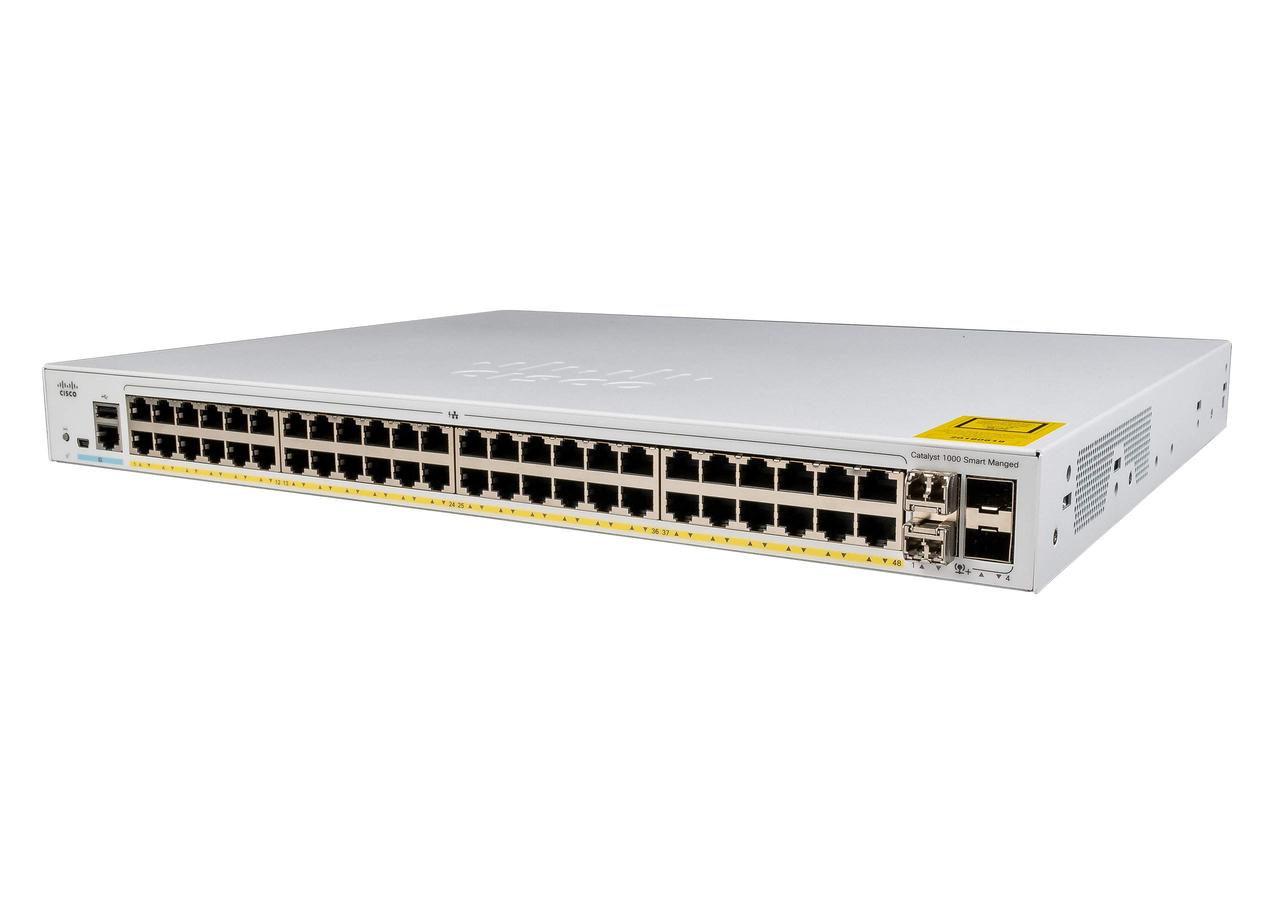 Cisco C1000-48T-4X-L Коммутатор L2 Catalyst 1000 48port GE, 4x10G SFP - фото 1 - id-p114388861