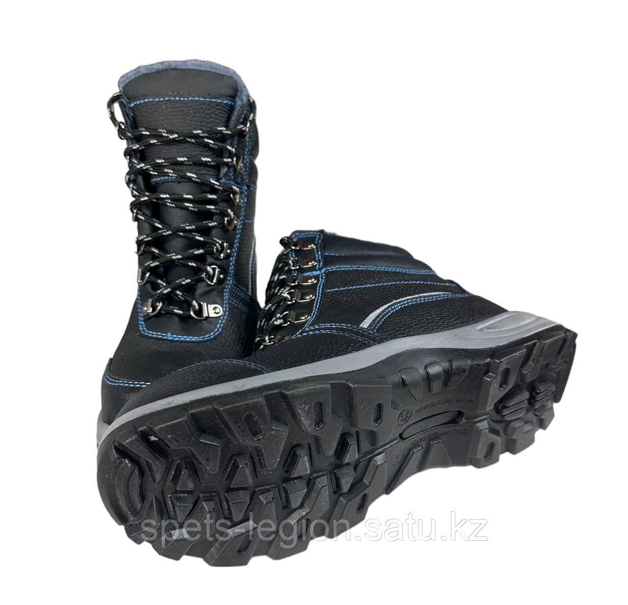 Утепленные высокие ботинки черные темно-синие - фото 4 - id-p114225973