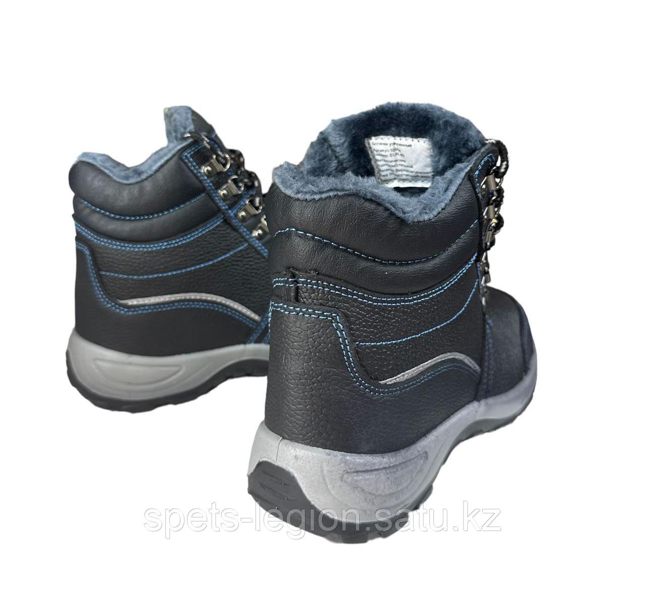 Утепленные высокие ботинки черные темно-синие - фото 5 - id-p114225973