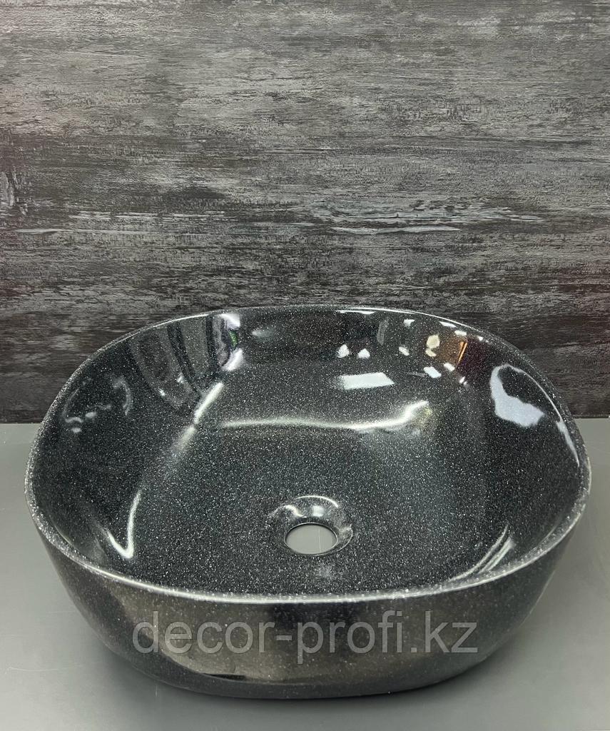 Умывальник Круг из искусственного камня SOFI S 001 черный - фото 2 - id-p114389003