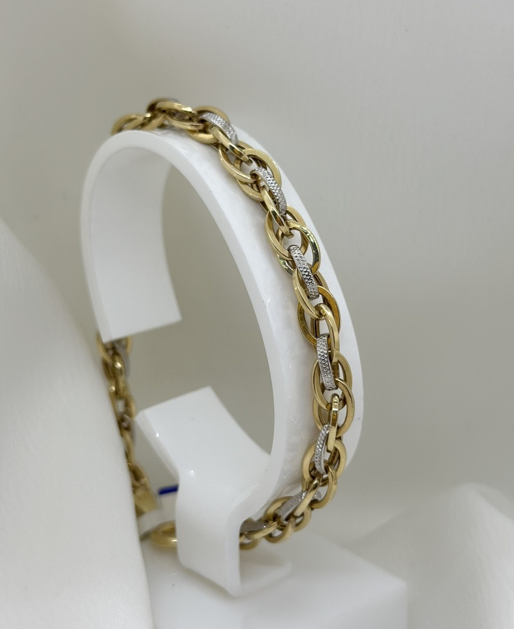 Браслет Cassandra золото 18 см 6.17 г плетение бисмарк - фото 4 - id-p114389204