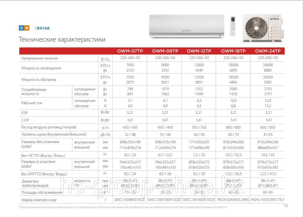 Кондиционер серии OTEX OWM-09TP - фото 3 - id-p114389217