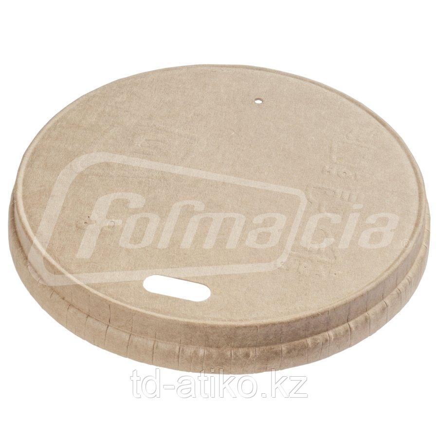 PLO-90-K1 Крышка бумажная для стаканов d 90 мм, крафт без клапана (упак.50шт) (29166,0000 EU F logo