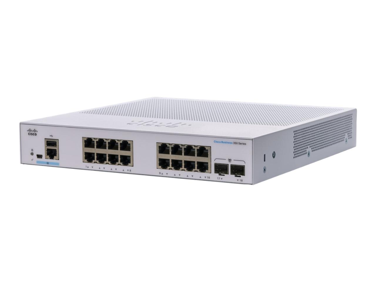 Cisco CBS350-16T-E-2G-EU Коммутатор управляемый L3 CBS350 16-port GE, Ext PS, 2x1G SFP - фото 1 - id-p114392188